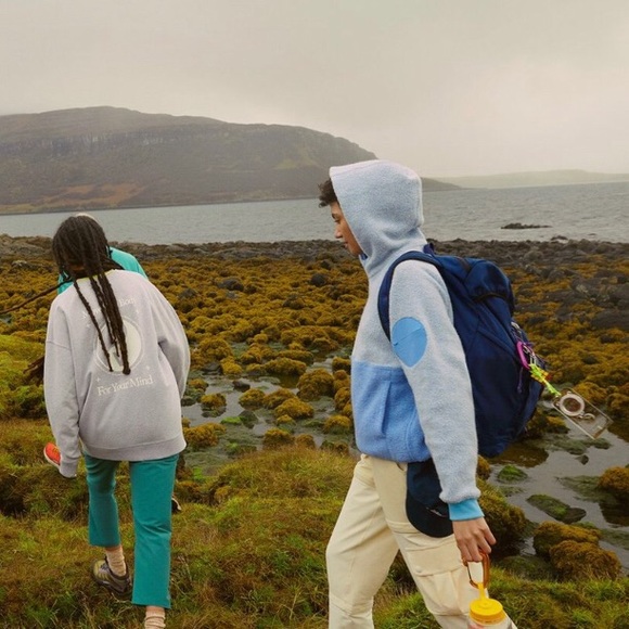 Outdoor Voices Megafleece Half Zip Pullover Hoody, Dusty Blue size large - Picture 8 of 13